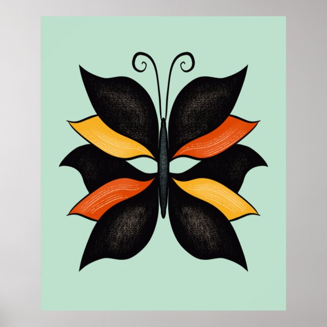 Pretty Butterfly Abstract Art Poster (Front)
