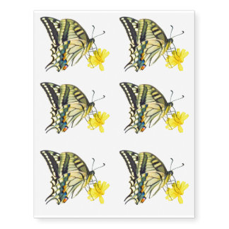 Pretty Butterfly and Flower Temporary Tattoos