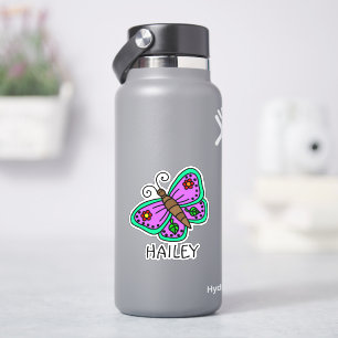 Pretty Butterfly and Name Personalized Sticker