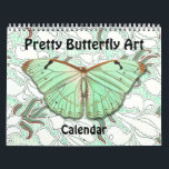 Pretty Butterfly Art Calendar Butterflies<br><div class="desc">This pretty calendar features my original art of vintage, retro patterns and illustrations, recreated by me into an artsy style with colorful butterfly silhouettes on each page. These calendars are high quality and vibrant. You may choose other sizes and other options if desired. This would make a great gift for...</div>