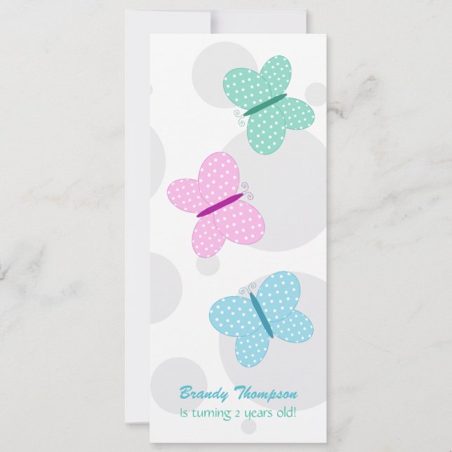 Pretty Butterfly Birthday Party Invitation (Front)