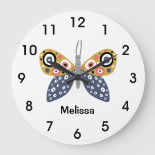 Pretty butterfly boho colors dots for her large clock