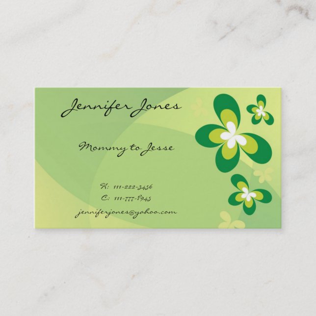Pretty Butterfly Calling Card (Front)