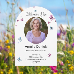 Pretty Butterfly Celebration of life Card