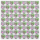 PRETTY BUTTERFLY FLORAL JESUS LOVES ME FABRIC