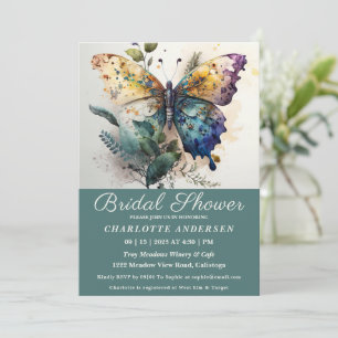 Pretty Butterfly Garden Bridal Shower Invitation