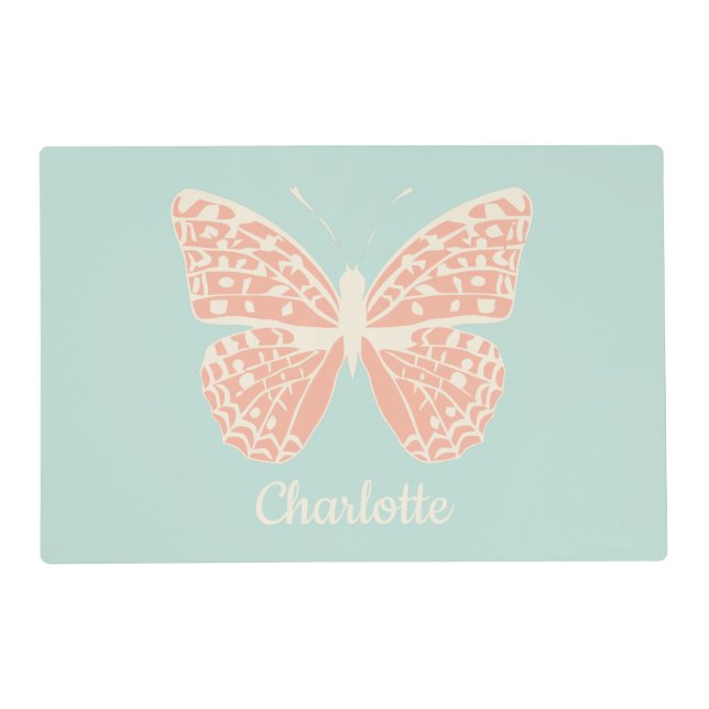 Pretty Butterfly Girl's Placemat (Front)