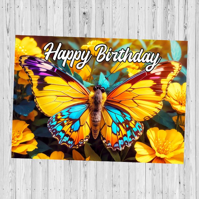 Pretty Butterfly Happy Birthday Card (Thumbnail)