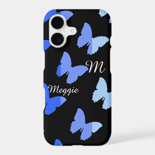 pretty butterfly illustration with name & initial iPhone 17 case