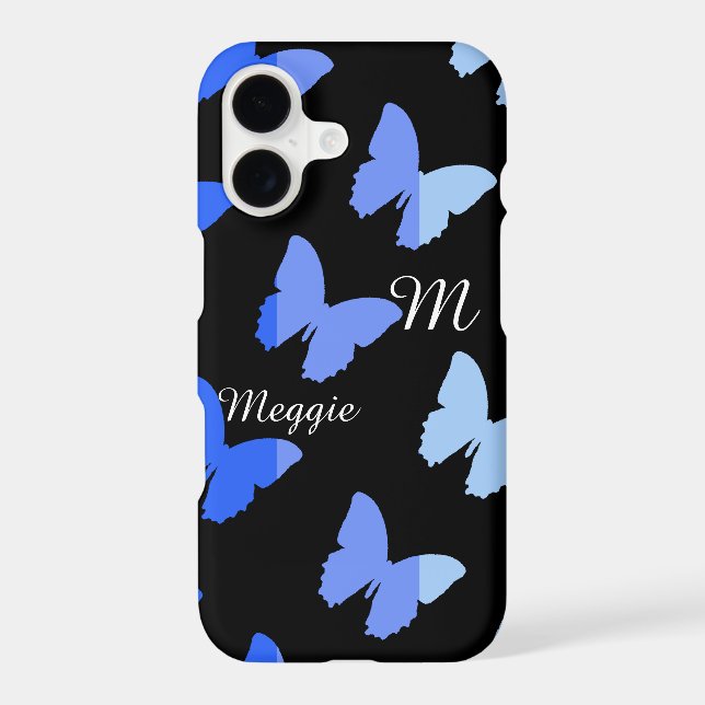 pretty butterfly illustration with name & initial Case-Mate iPhone case (Back)