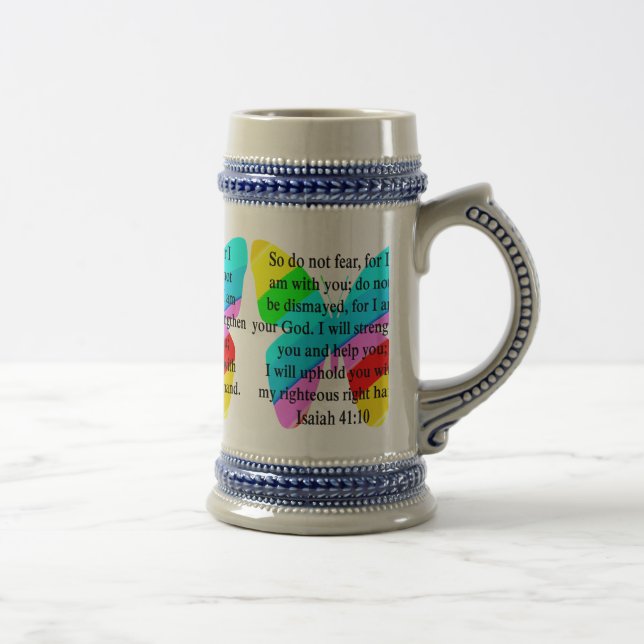 PRETTY BUTTERFLY ISAIAH 41:10 DESIGN BEER STEIN (Right)