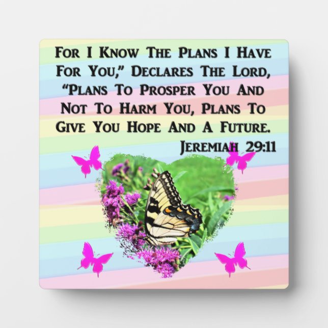 PRETTY BUTTERFLY JEREMIAH 29:11 PLAQUE (Front)