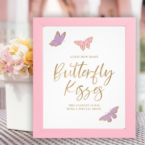 Pretty Butterfly Kisses Baby Shower Game Photo Print