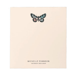 Pretty Butterfly Logo Pastel Peach Watercolor Notepad