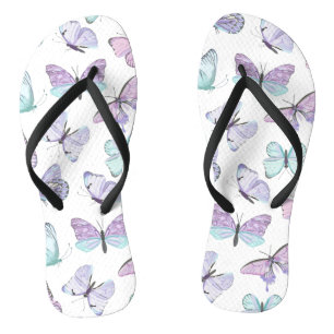 Pretty Butterfly Pattern Flip Flops