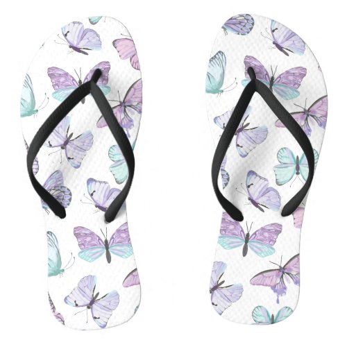 Pretty Butterfly Pattern  Flip Flops