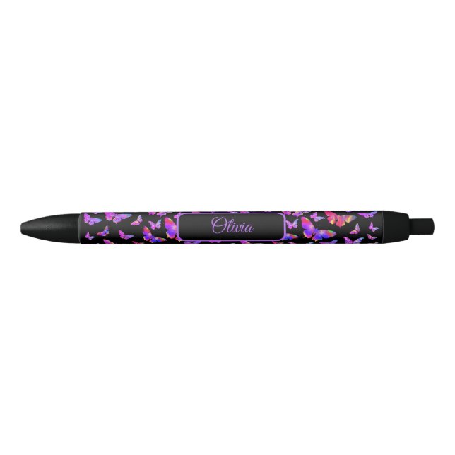 Pretty Butterfly pattern Purple Personalized  Pen (Front)