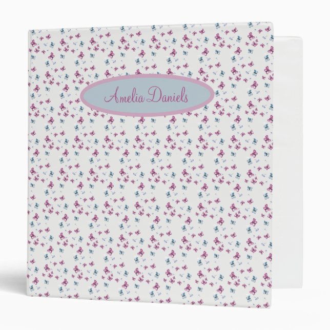 Pretty Butterfly Personalized Notebook 3 Ring Binder (Front/Inside)