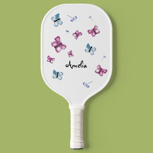 Pretty Butterfly Personalized Pickleball Paddle (Stylish butterfly pickleball accessories. Customized to order. 🦋)