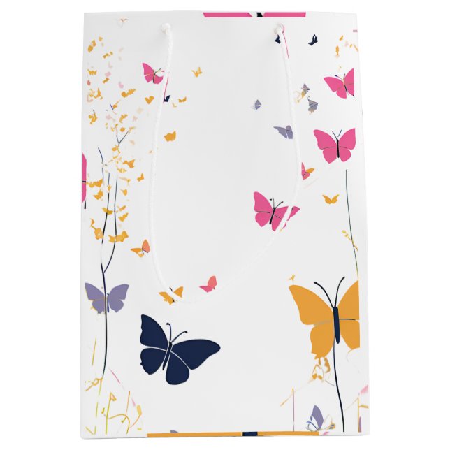 Pretty Butterfly Print Gift Bag (Front)