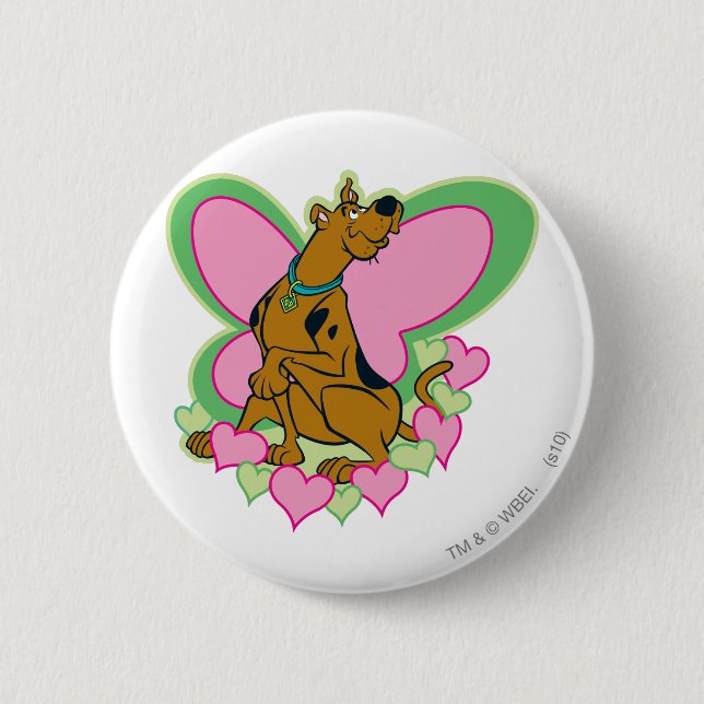 Pretty Butterfly Scooby-Doo Pinback Button (Front)