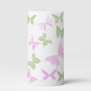 Pretty Butterfly Theme Pillar Candle