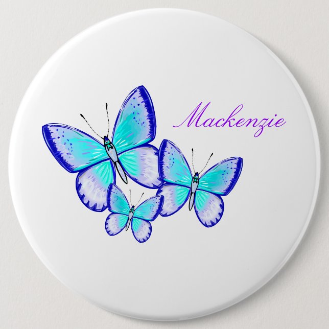 Pretty Butterfly Trio Button (Front)
