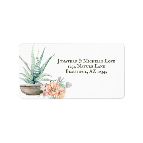 Pretty Cactus and Flower Cacti Address Label
