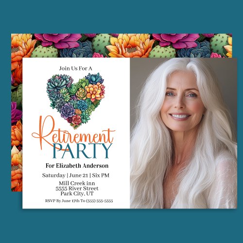 Pretty Cactus Heart Retirement Party