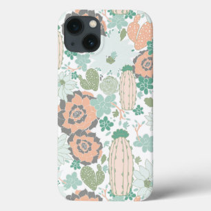 Pretty Cactus Pattern iPhone 13 Case