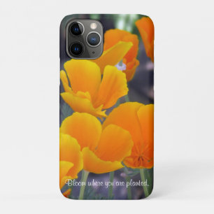 Pretty California Poppies with Quote iPhone 11 Pro Case