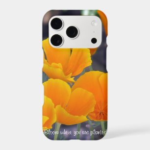 Pretty California Poppies with Quote iPhone 17 Pro Case
