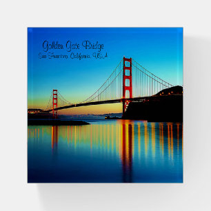 Pretty California's Golden Gate Bridge at Sunset Paperweight