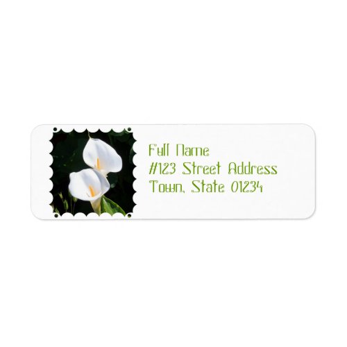 Pretty Calla Lilies Label