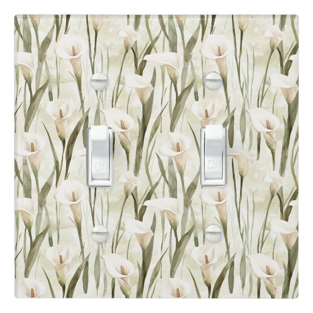 Pretty Calla Lilly Flowers Light Switch Cover (In Situ)