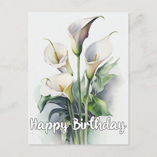 Pretty Calla Lily Flowers Happy Birthday