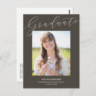 Pretty Calligraphy 1-Photo 2025 Graduation Postcard