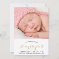 Pretty Calligraphy | Photo Birth Announcement