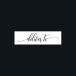 Pretty Calligraphy Script Deliver To Wedding Self-inking Stamp<br><div class="desc">'Deliver to' address label stamp. It features whimsical modern calligraphy with line flourish. Perfect for personal use and for special occasions such as weddings and showers.</div>
