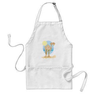 pretty camel and pyramids scene adult apron