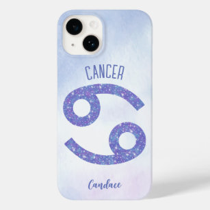 Pretty Cancer Astrology Sign Personalized Purple Case-Mate iPhone 14 Case
