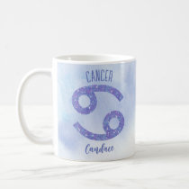 Pretty Cancer Astrology Sign Personalized Purple Coffee Mug