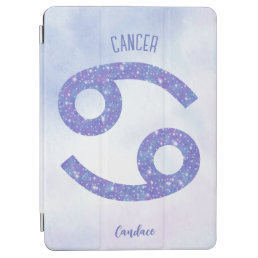 Pretty Cancer Astrology Sign Personalized Purple iPad Air Cover