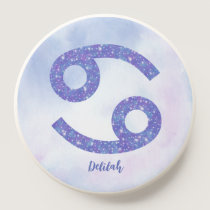 Pretty Cancer Astrology Sign Personalized Purple PopSocket