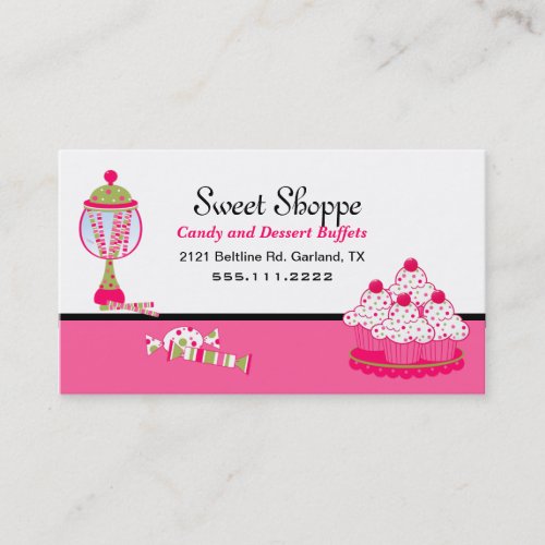 Pretty Candy and Desert Catering Business Card