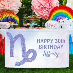 Pretty Capricorn Astrology Custom Birthday Party Banner