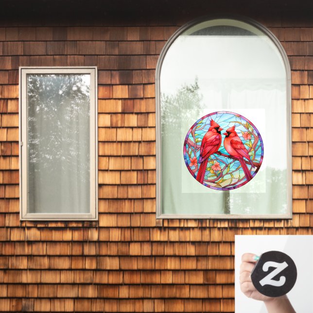 Pretty Cardinals  Window Cling (Home Window)