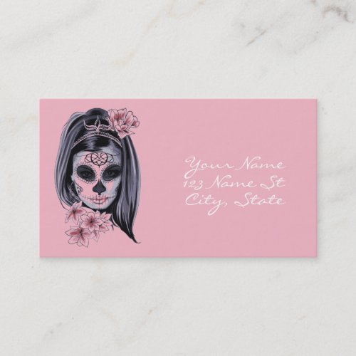Pretty Carnival mask woman skull Thunder_Cove Business Card