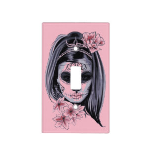 Pretty Carnival mask woman skull Thunder_Cove Light Switch Cover