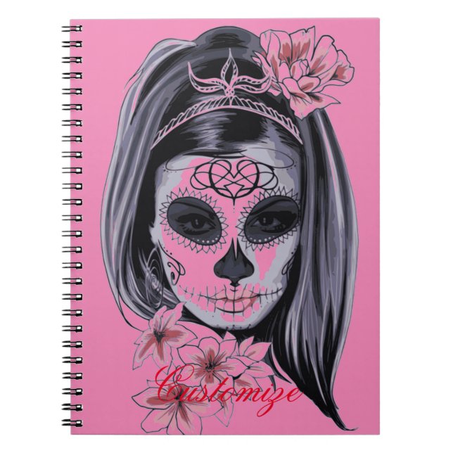 Pretty Carnival mask woman skull Thunder_Cove Notebook (Front)